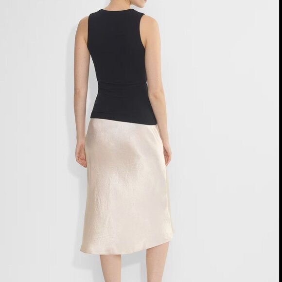 Babaton | Aritzia High-Rise Satin Midi Slip Skirt Cream Butter Yellow | Size 4 - Picture 3 of 9